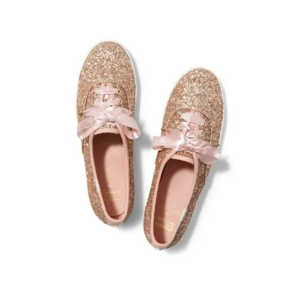 SALE 50% OFF - Kate Spade - Keds - Champion Glitter Rose Gold Sneakers